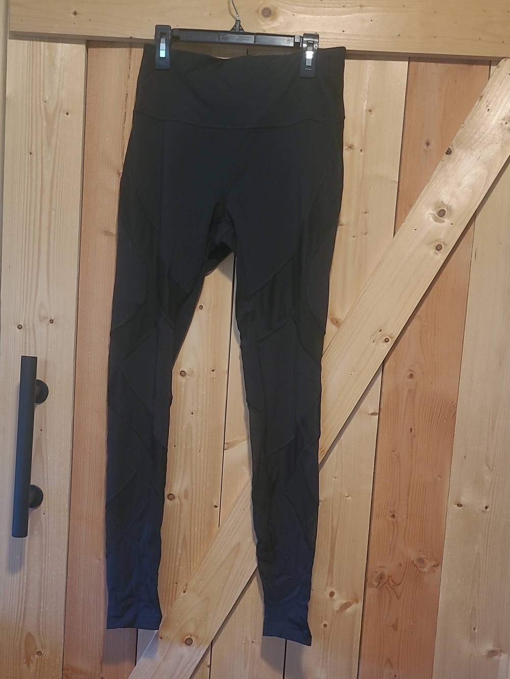 Lululemon Wunder Under 28" High Rise Black Leggings With See Through Panels